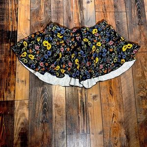 Free People Intimately Size S Go-go Swing Sweat Shorts Floral Drawstring